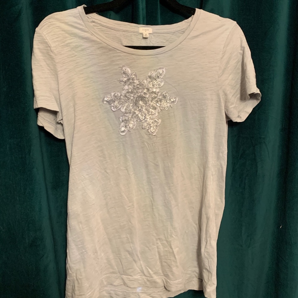 J. Crew embellished snowflake t-shirt